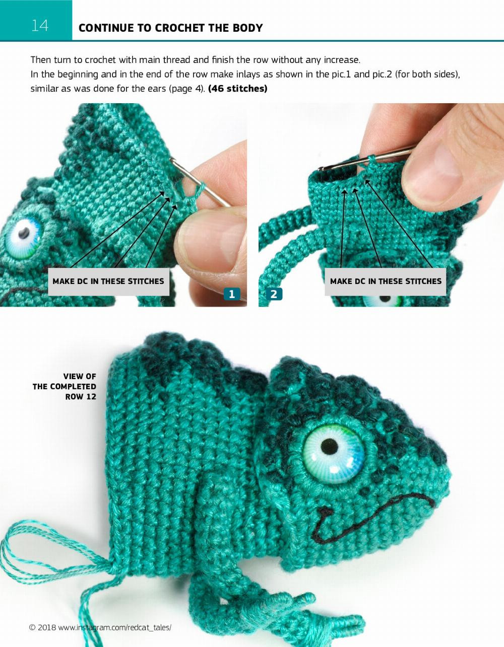 Crocheting the Chameleon Step-by-step pattern