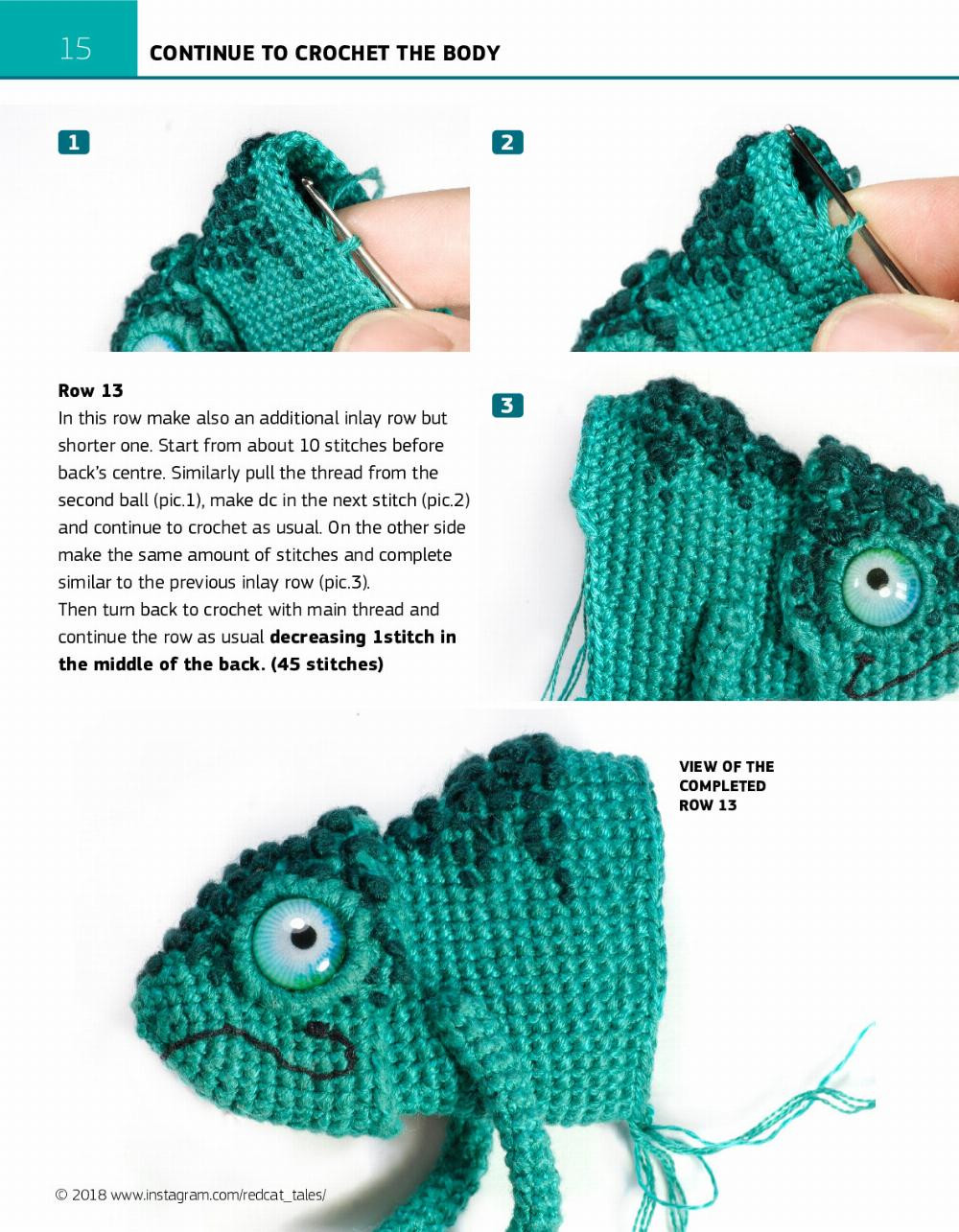 Crocheting the Chameleon Step-by-step pattern