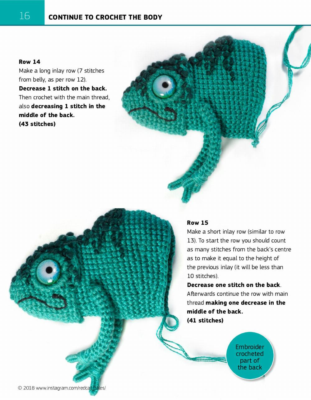 Crocheting the Chameleon Step-by-step pattern