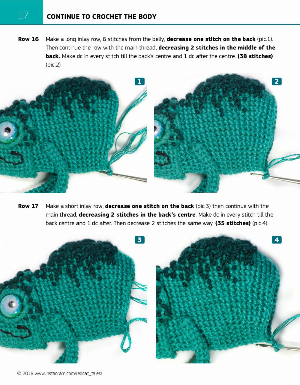 Crocheting the Chameleon Step-by-step pattern