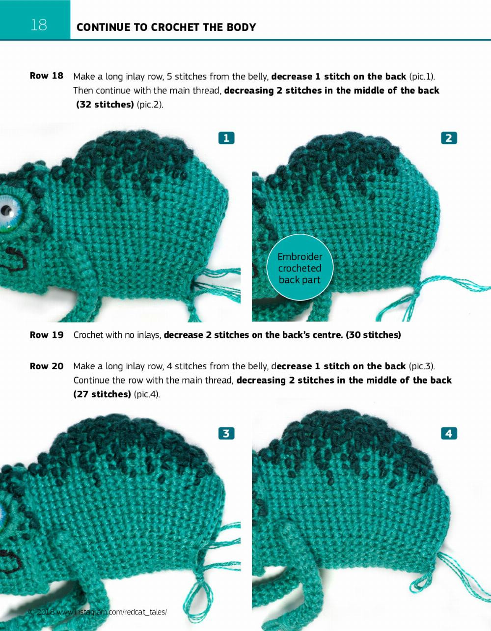 Crocheting the Chameleon Step-by-step pattern