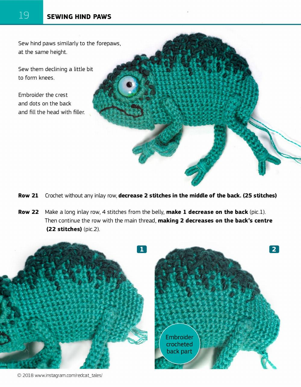 Crocheting the Chameleon Step-by-step pattern