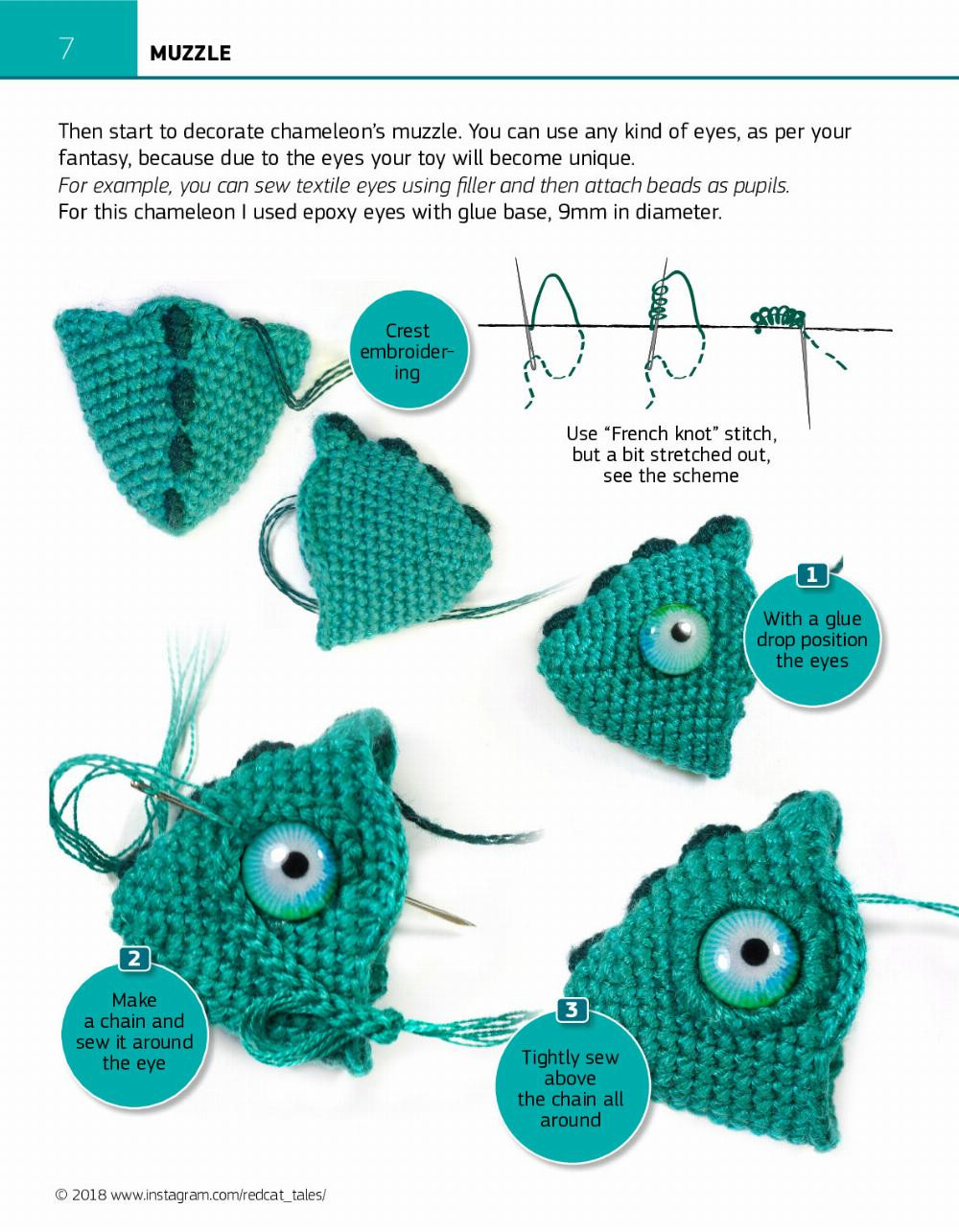 Crocheting the Chameleon Step-by-step pattern