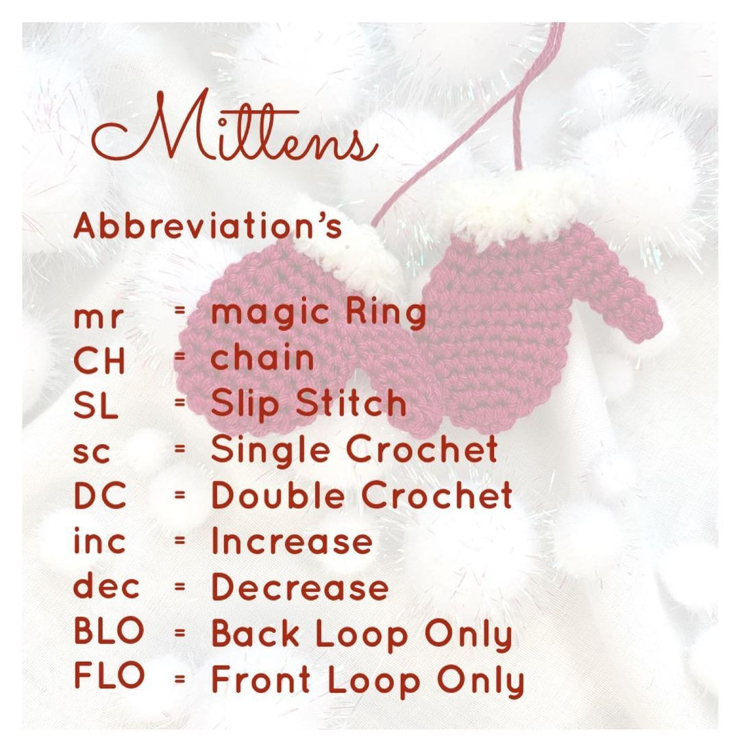 Decorative mini glove crochet pattern