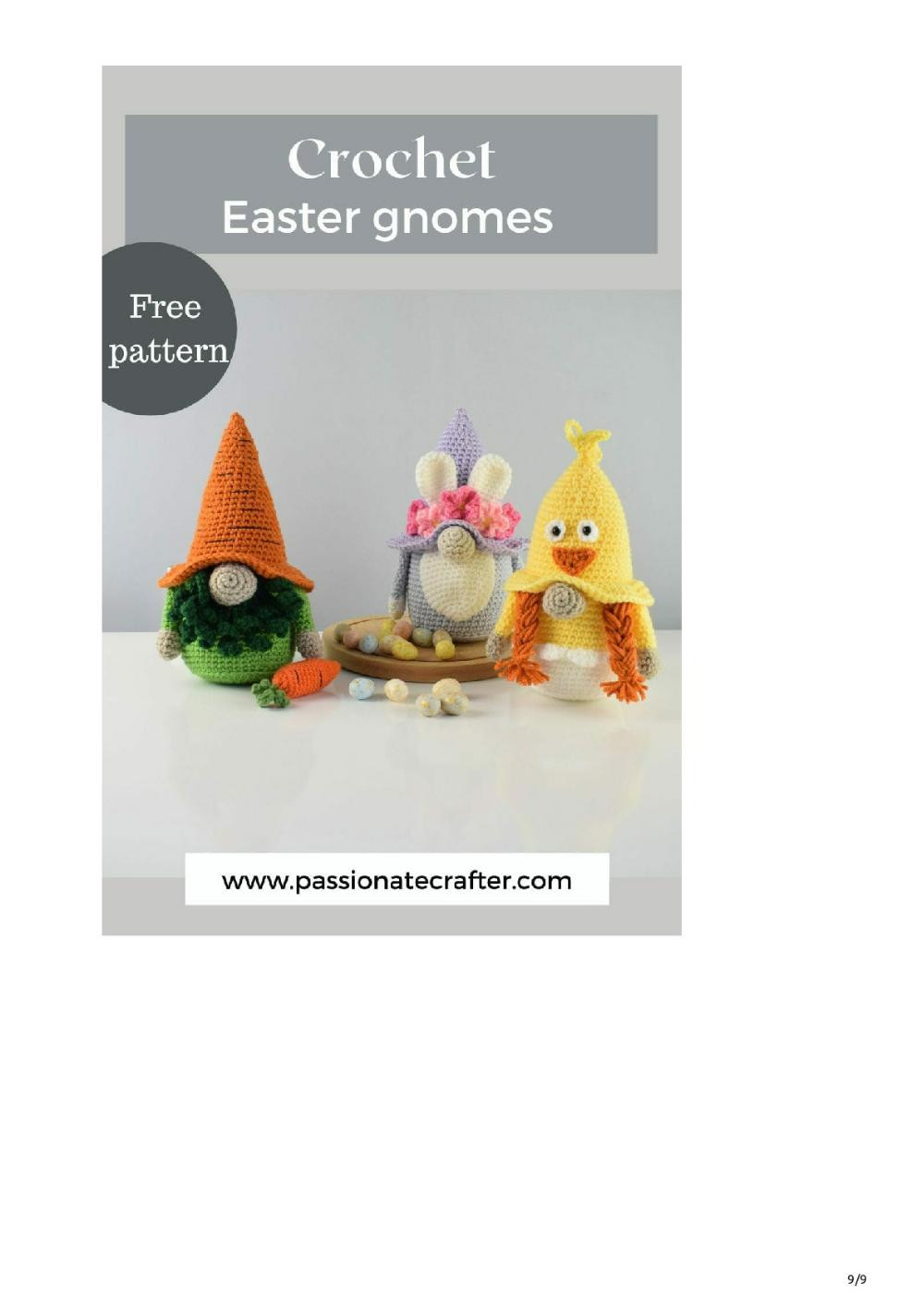 Easter carrot gnome- free crochet pattern