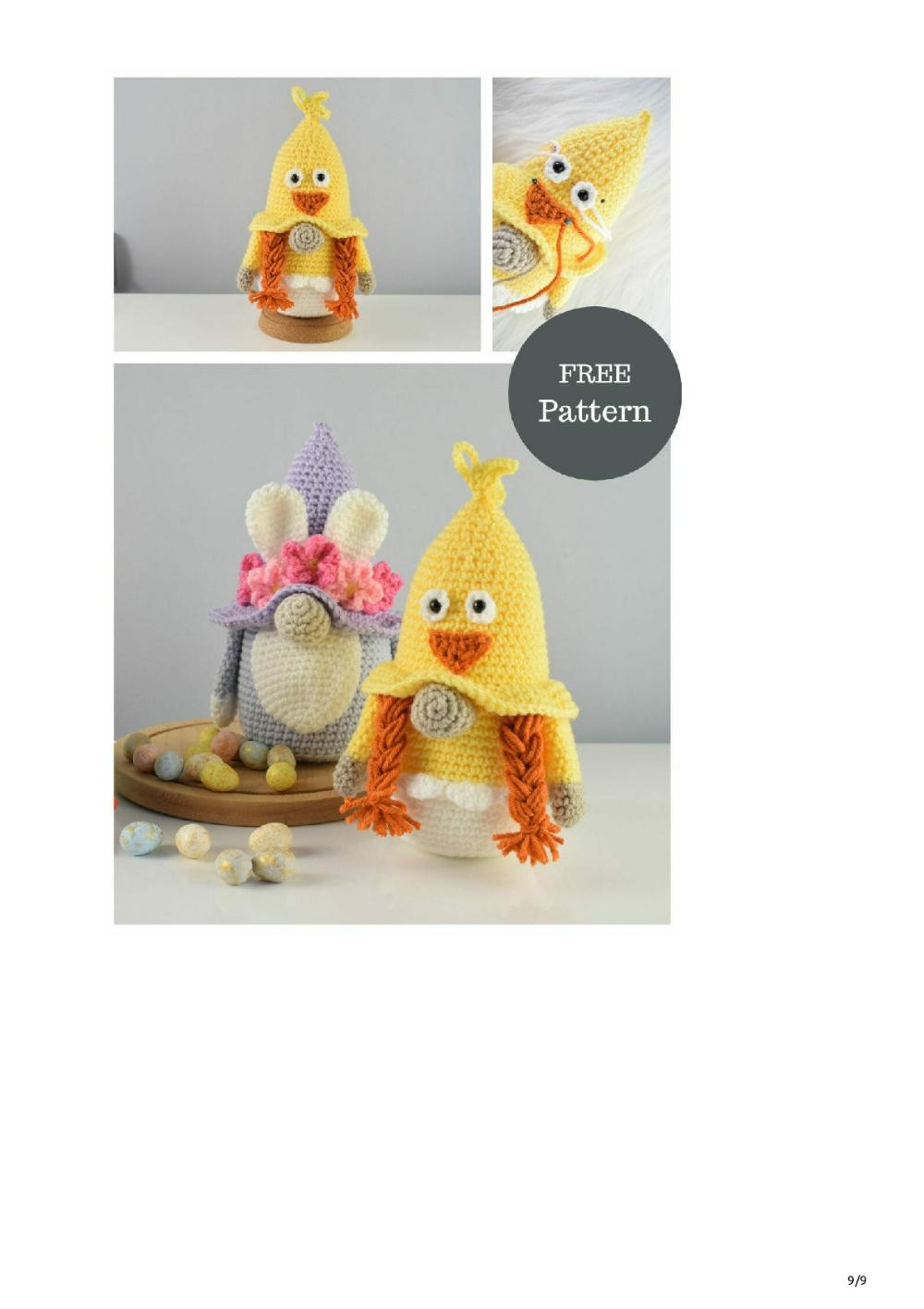 easter chicken gnome free crochet pattern