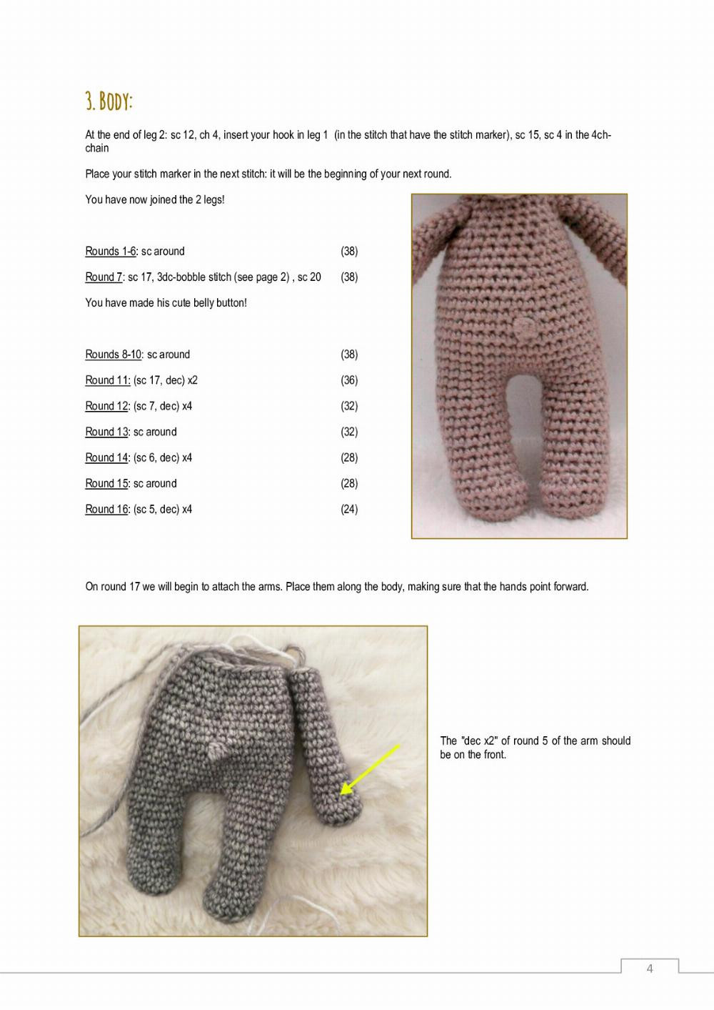 Eliott, the elephant crochet pattern