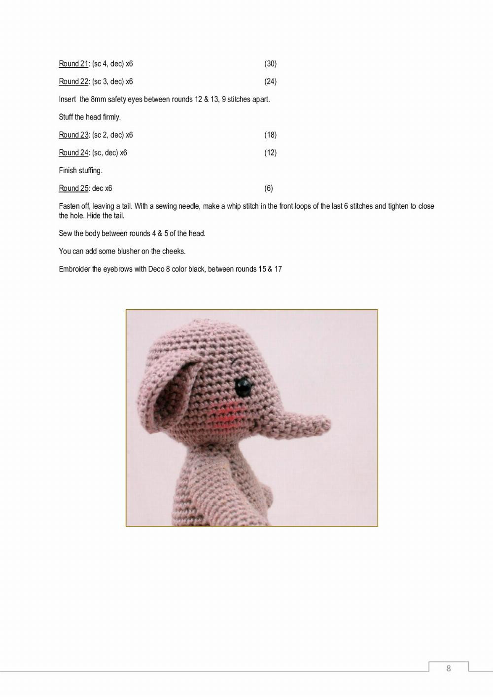 Eliott, the elephant crochet pattern