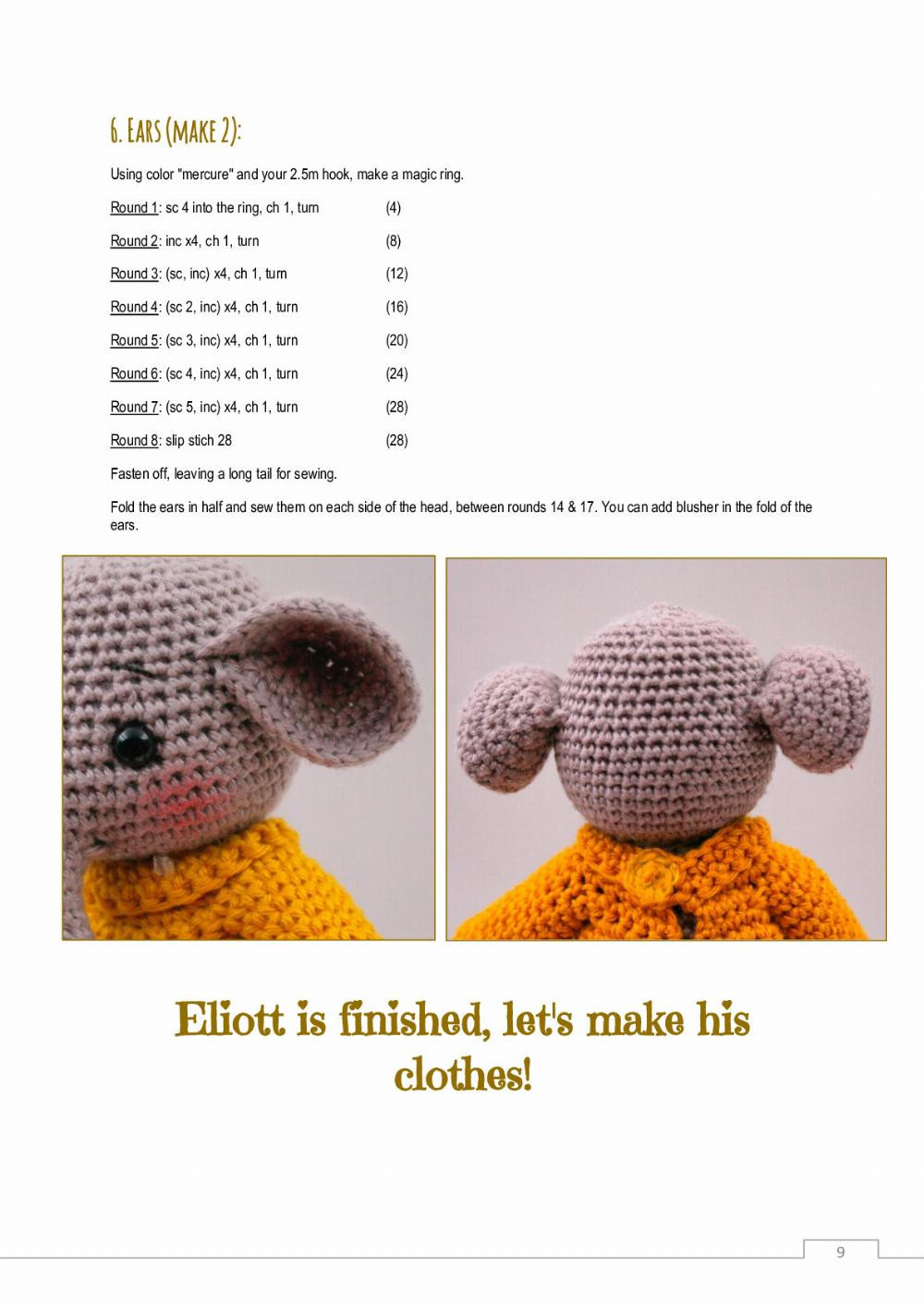 Eliott, the elephant crochet pattern