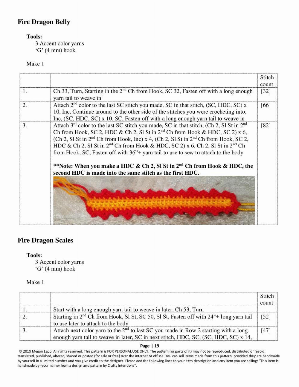 Fire Dragon crochet pattern