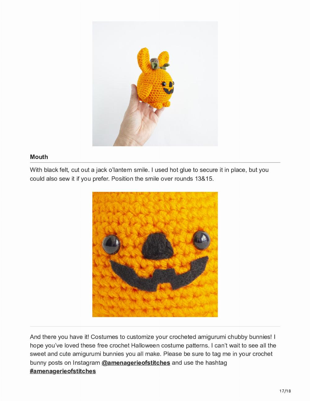 free crochet halloween costumes chubby bunny