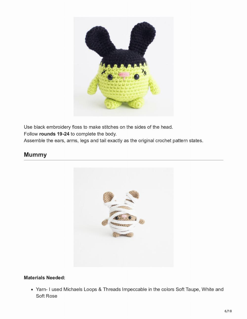 free crochet halloween costumes chubby bunny