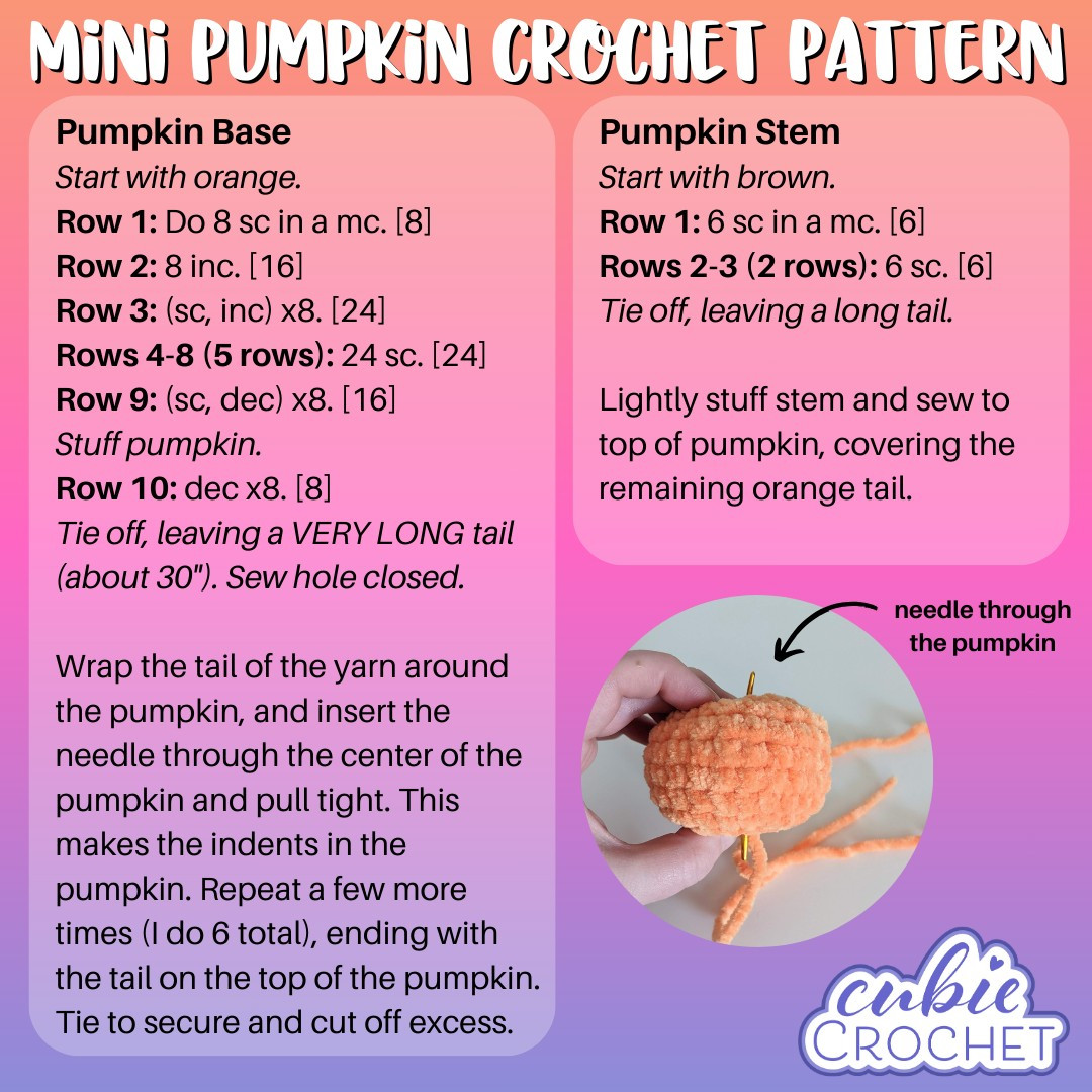 FREE mini pumpkin pattern