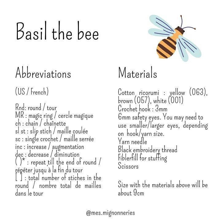 free pattern basil the bee