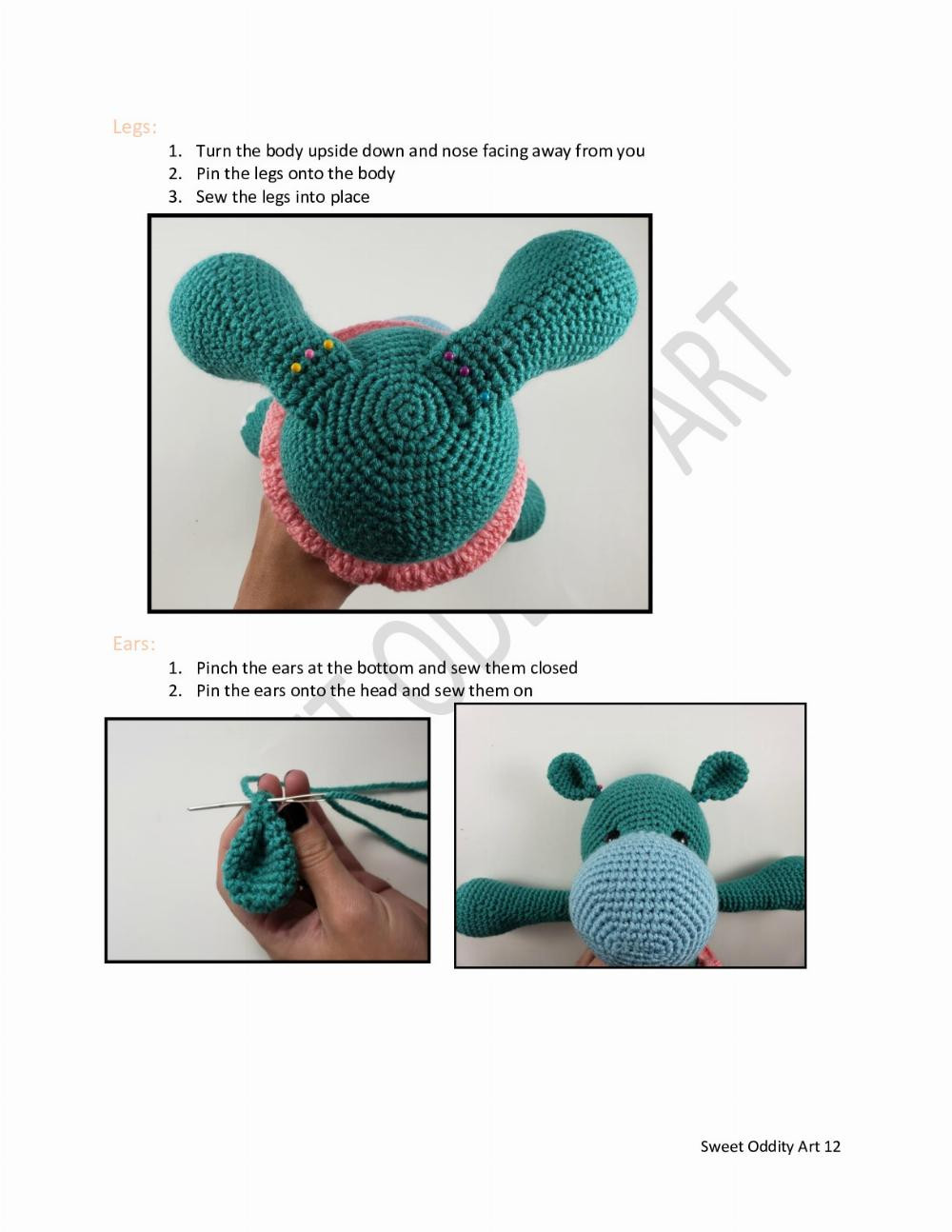 Holly the Hippo Crochet Pattern