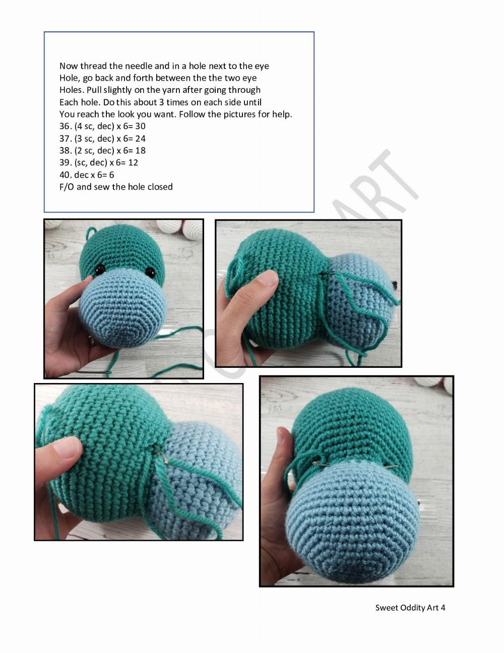 Holly the Hippo Crochet Pattern