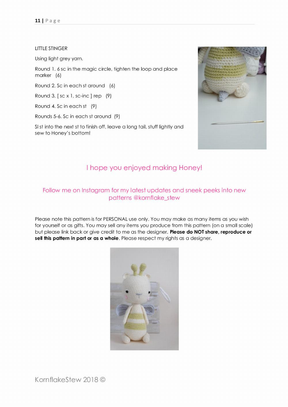 Honey the Bee crochet pattern