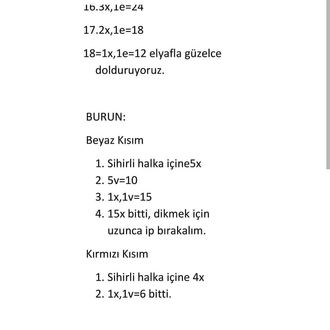 Kırmızı burunlu ve sarı eşarplı geyik tığ işi modeli.