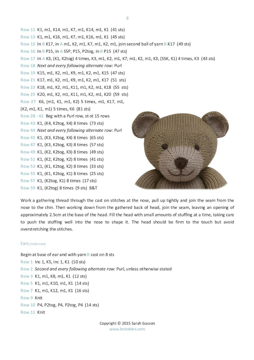 knilables bear crochet pattern