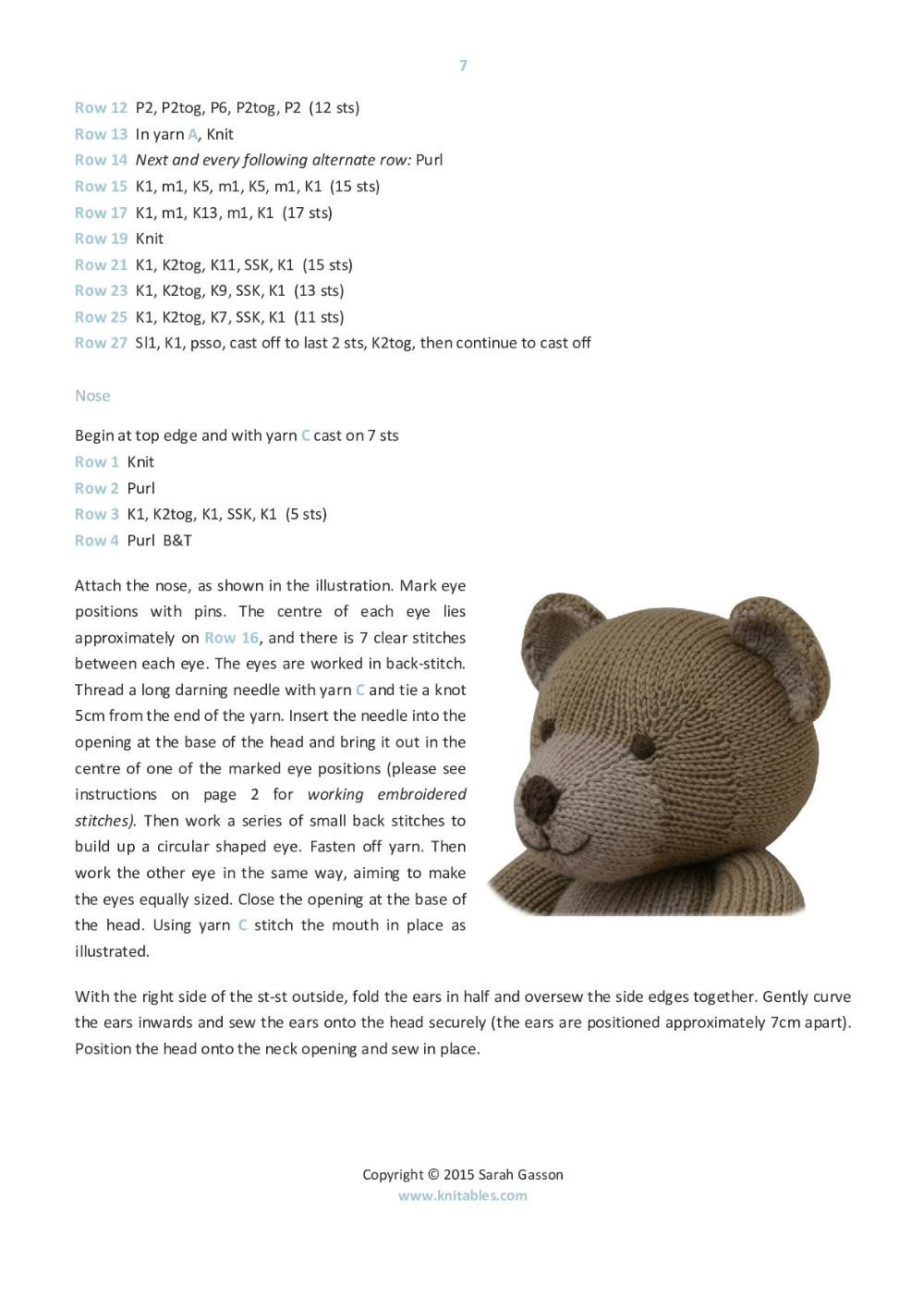 knilables bear crochet pattern