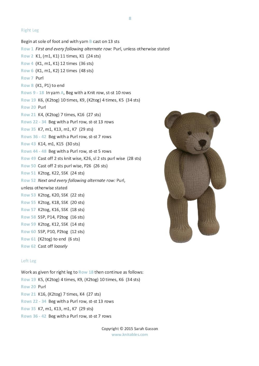 knilables bear crochet pattern