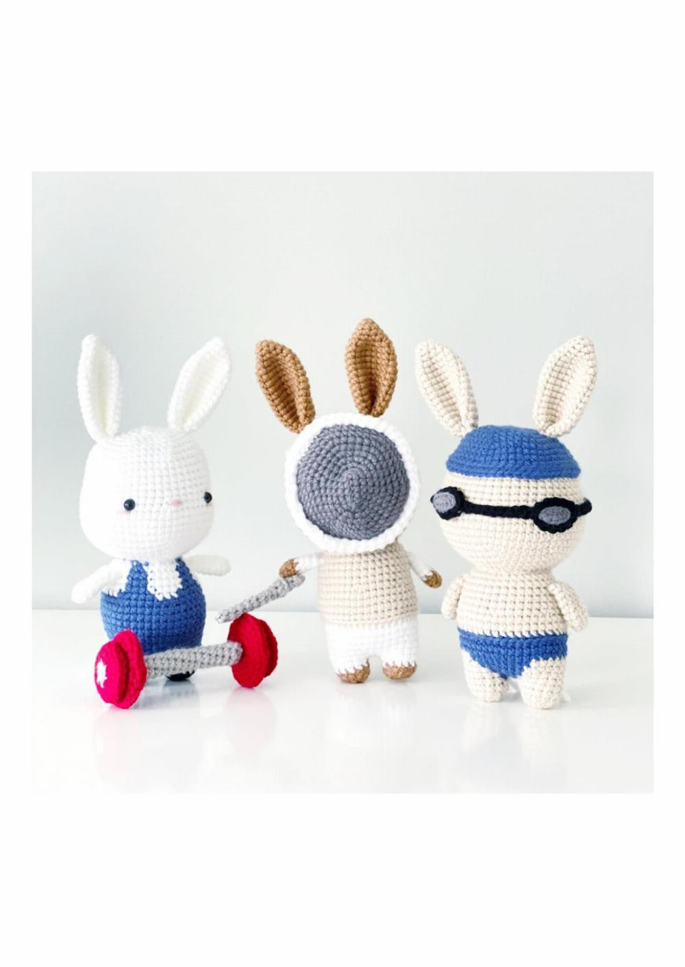 knot monster bunny olympics edition 10 amigurumi crochet pattern