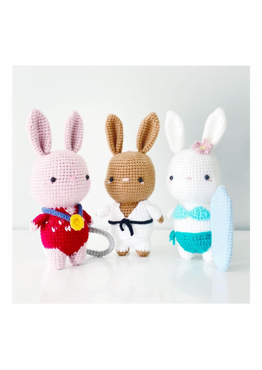 knot monster bunny olympics edition 10 amigurumi crochet pattern