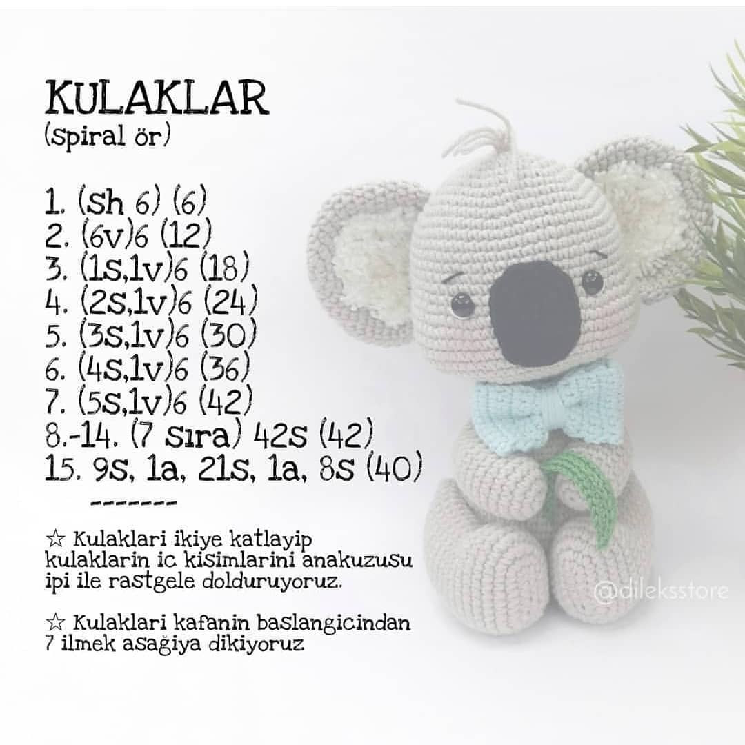 Koala ayısı tığ işi modeli