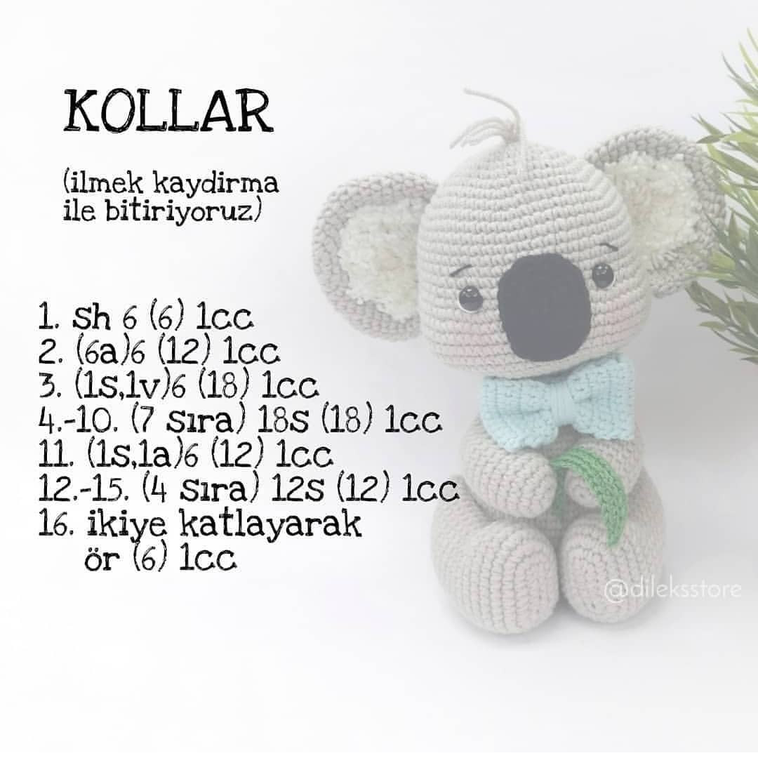 Koala ayısı tığ işi modeli