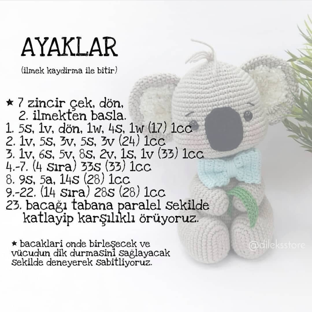 Koala ayısı tığ işi modeli