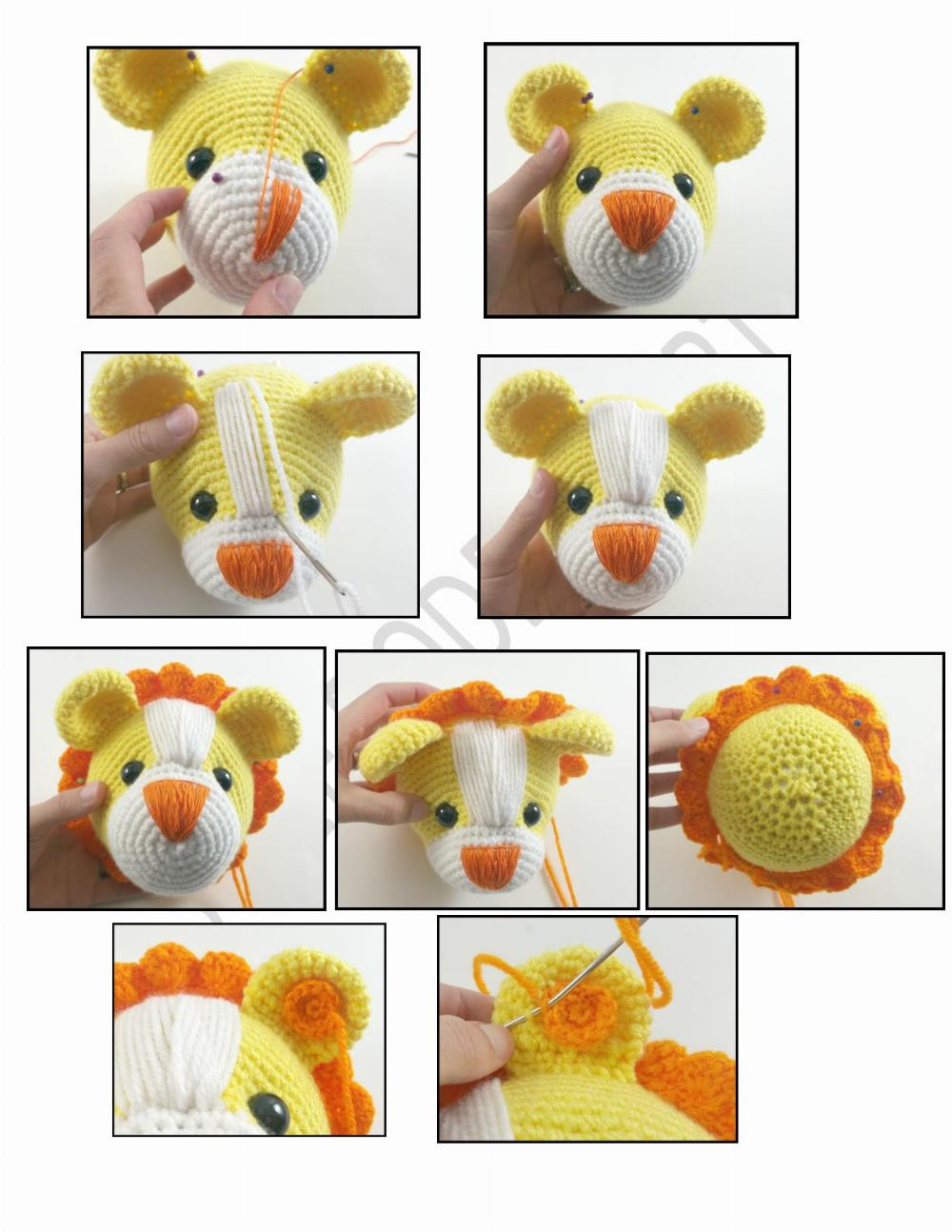 Leon the yellow Lion Crochet Pattern