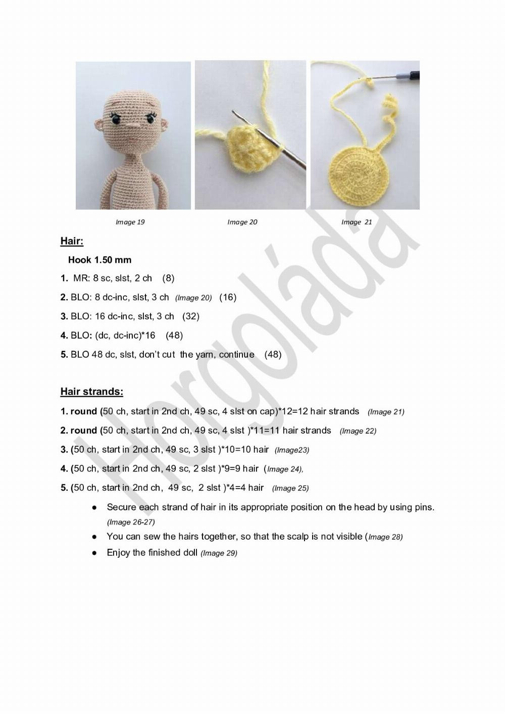 lily doll crochet pattern yellow hair