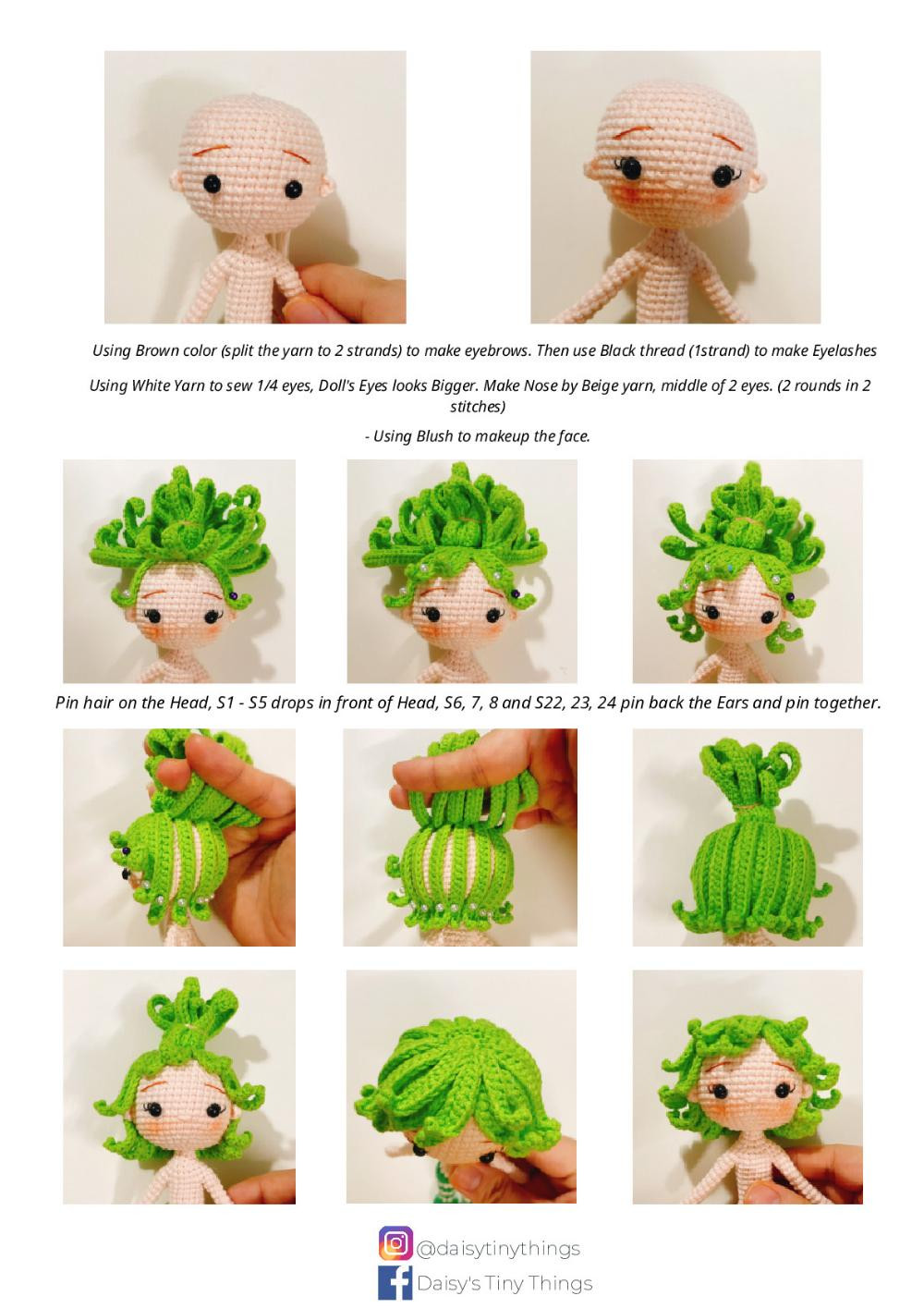 Lime Chiffon chibi doll pattern