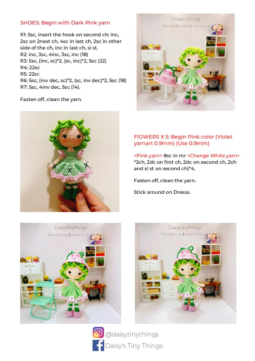 Lime Chiffon chibi doll pattern