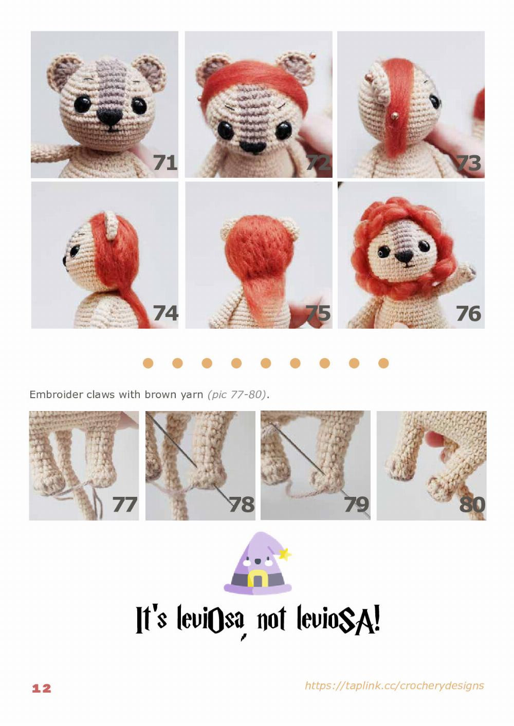 Lion Gryffin Crochet pattern