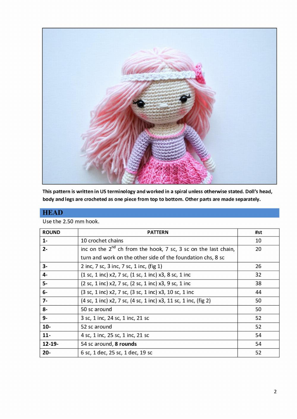 “Luna the doll” crochet pattern