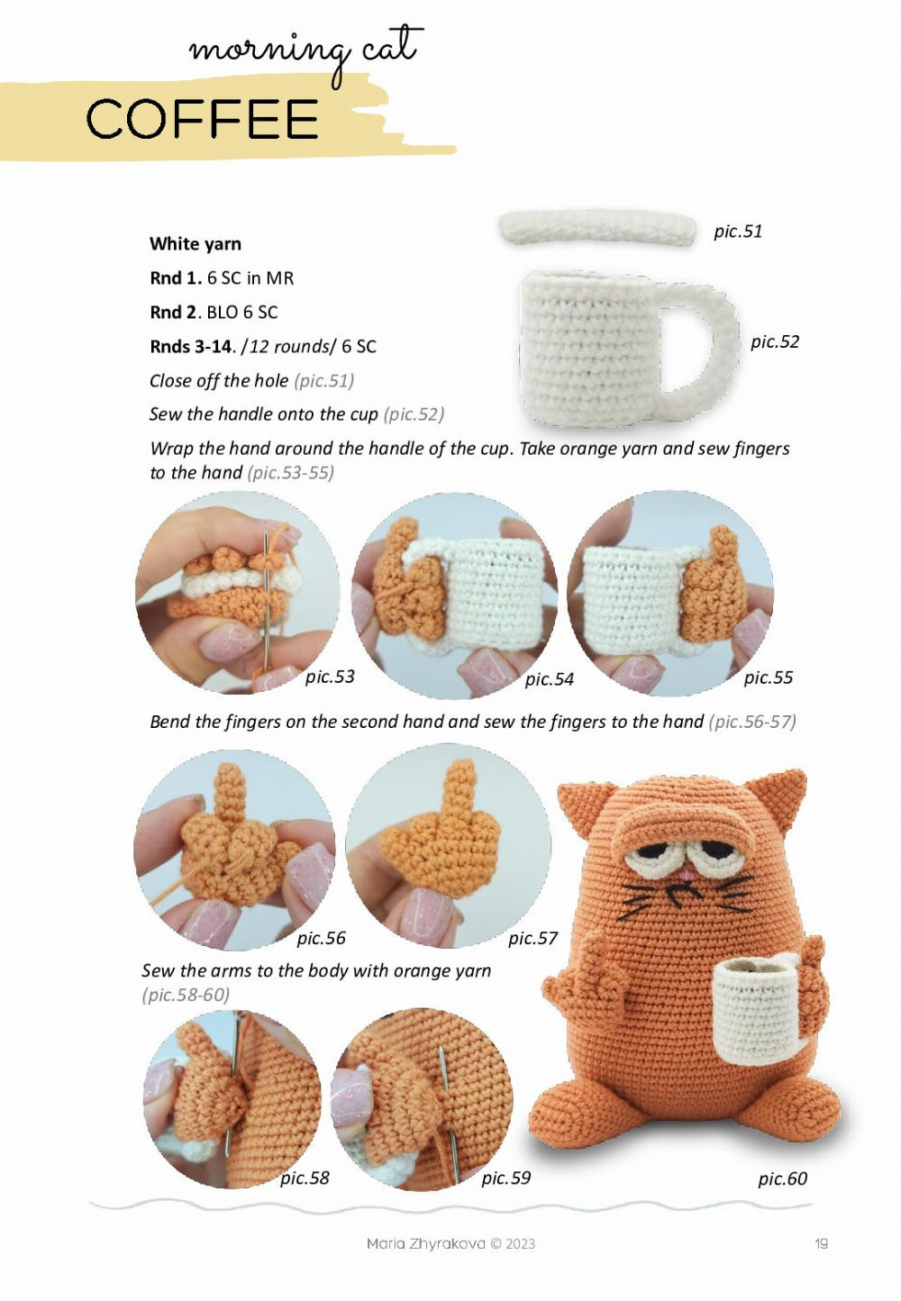 morning cat crochet pattern