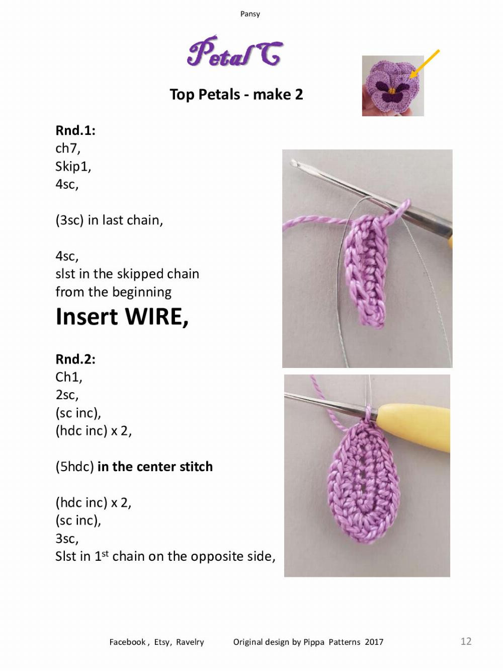 Pansy Pansy &Viola Pattern and instructions Facebook