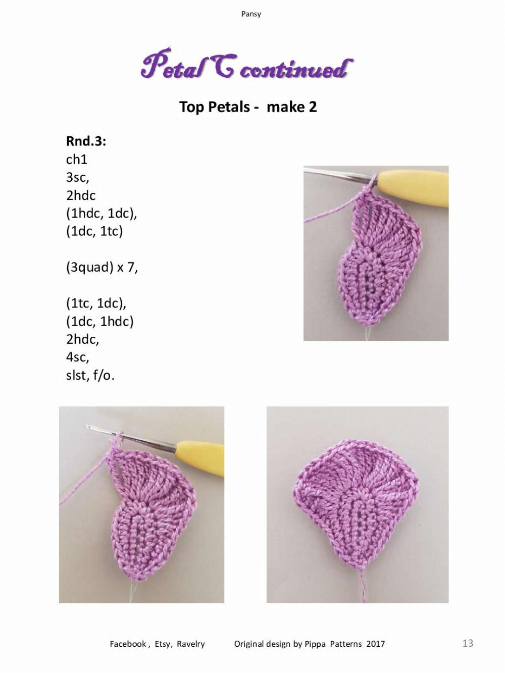 Pansy Pansy &Viola Pattern and instructions Facebook