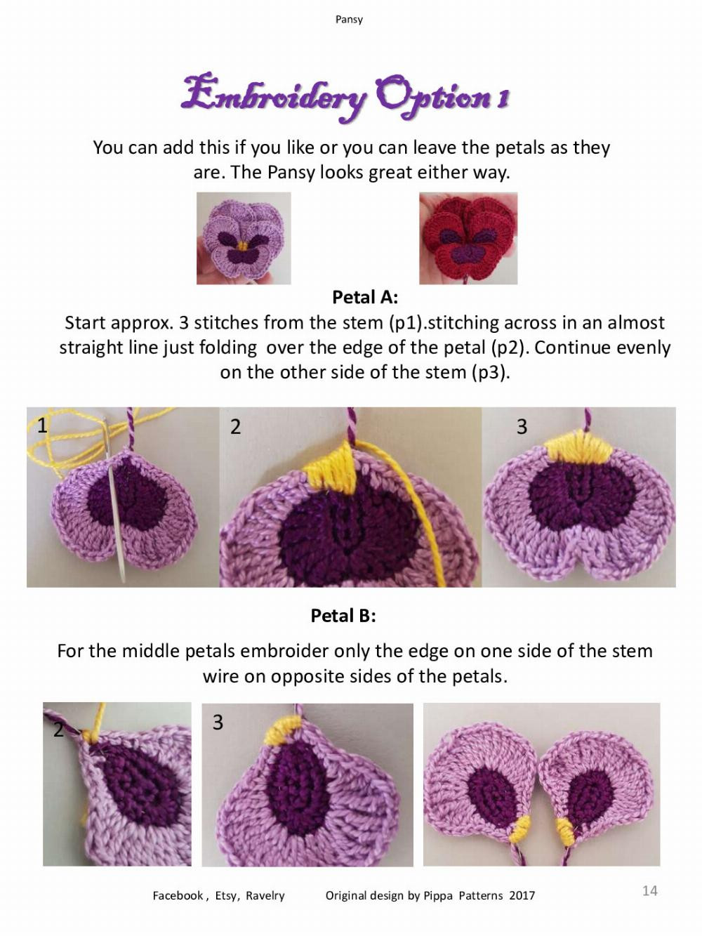 Pansy Pansy &Viola Pattern and instructions Facebook