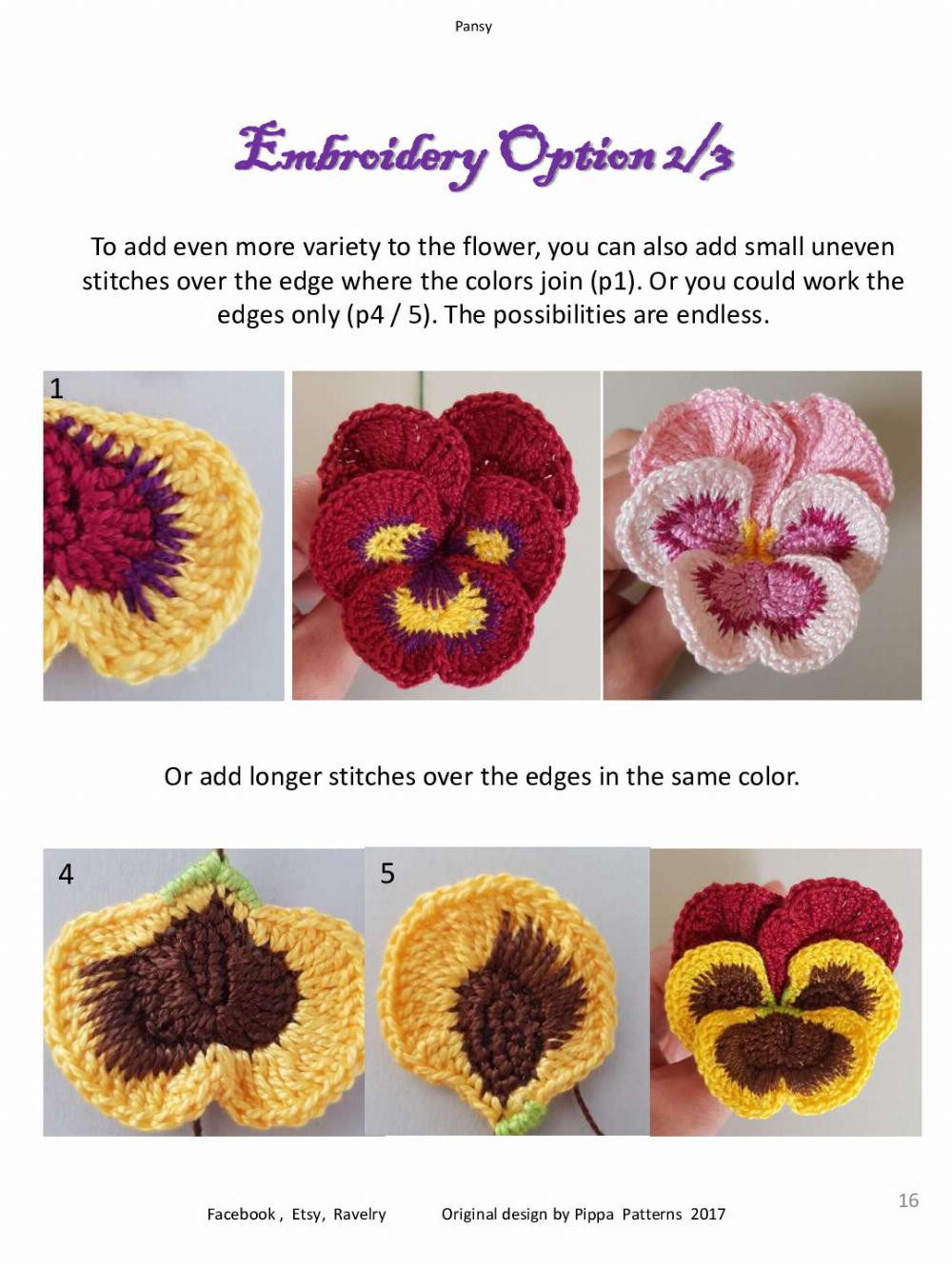 Pansy Pansy &Viola Pattern and instructions Facebook