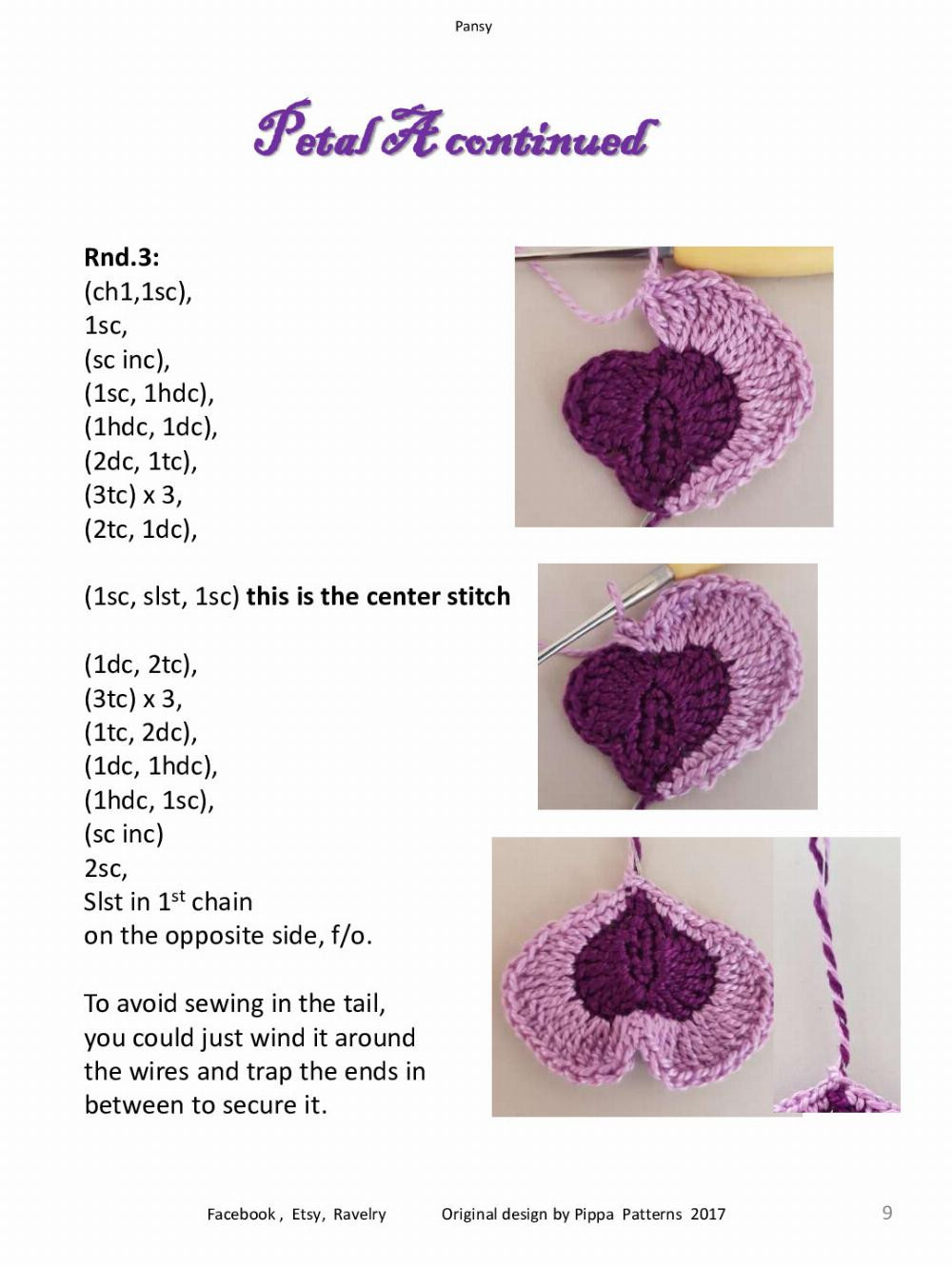 Pansy Pansy &Viola Pattern and instructions Facebook