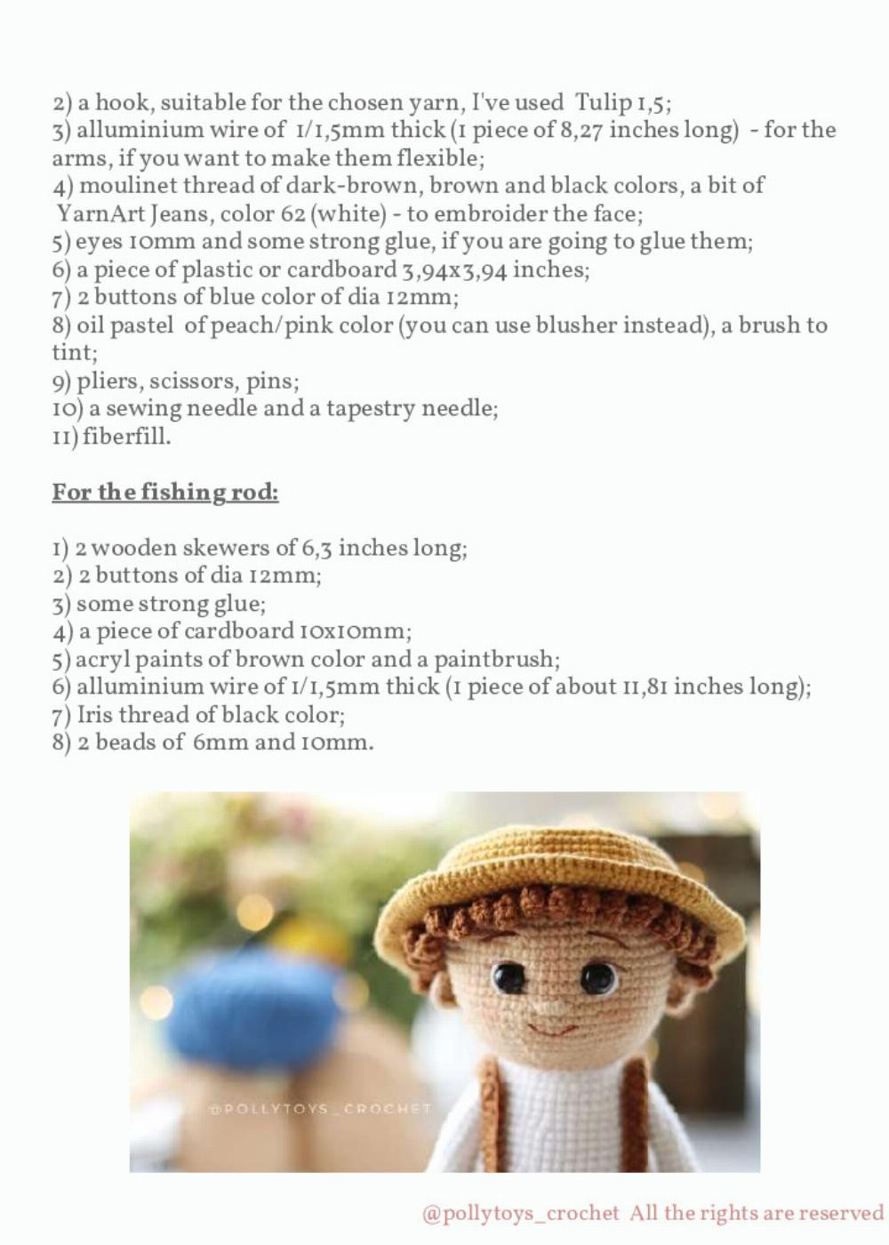 PATTERN CROCHET DOLL TOM SAWYER