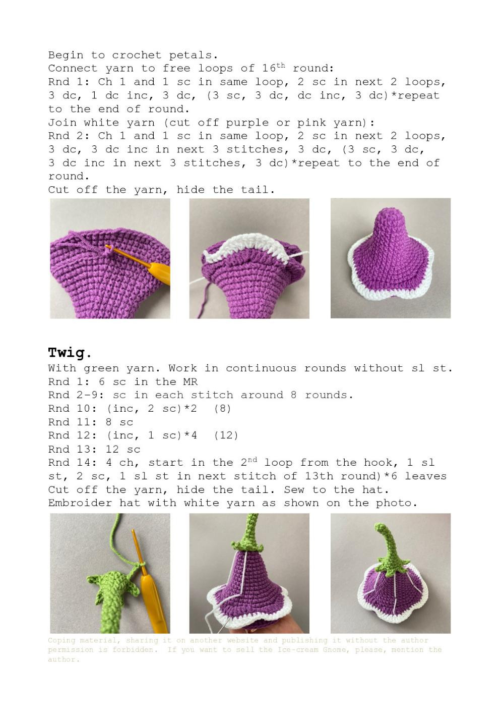 Petunia gnome crochet pattern