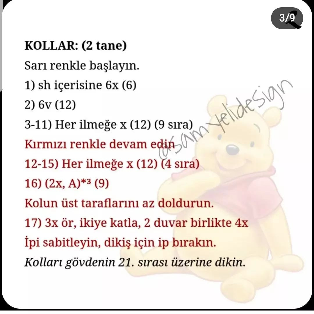 Pooh ayı tığ işi modeli