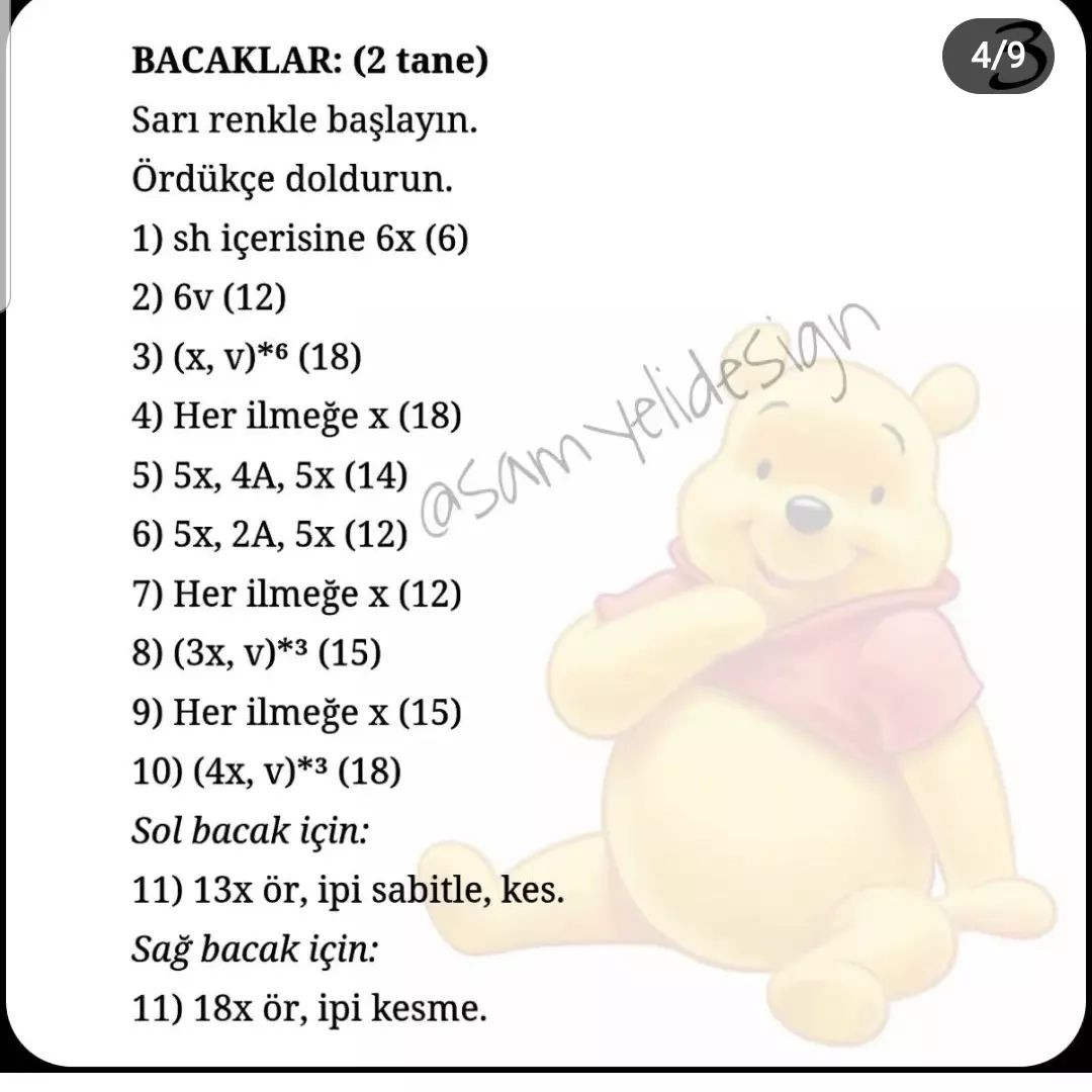 Pooh ayı tığ işi modeli