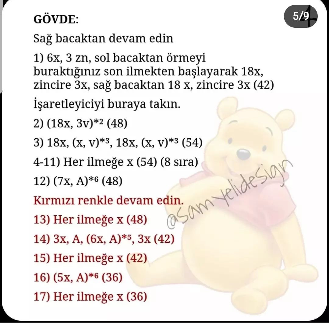 Pooh ayı tığ işi modeli