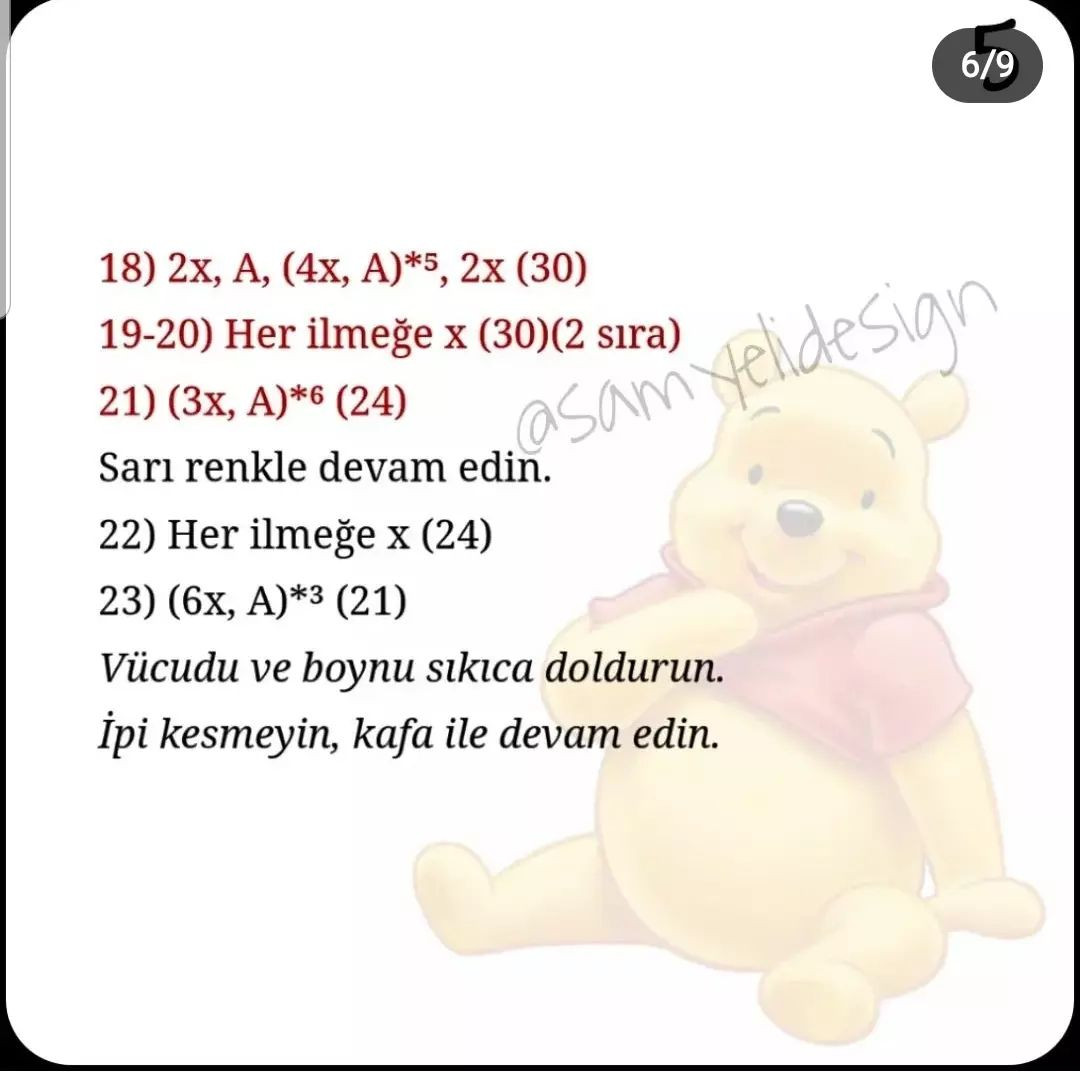 Pooh ayı tığ işi modeli