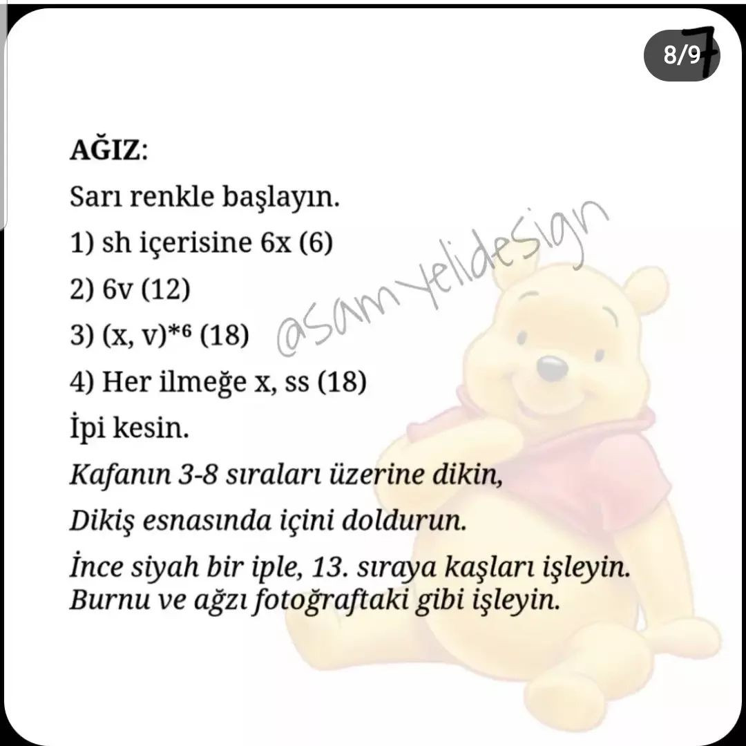 Pooh ayı tığ işi modeli