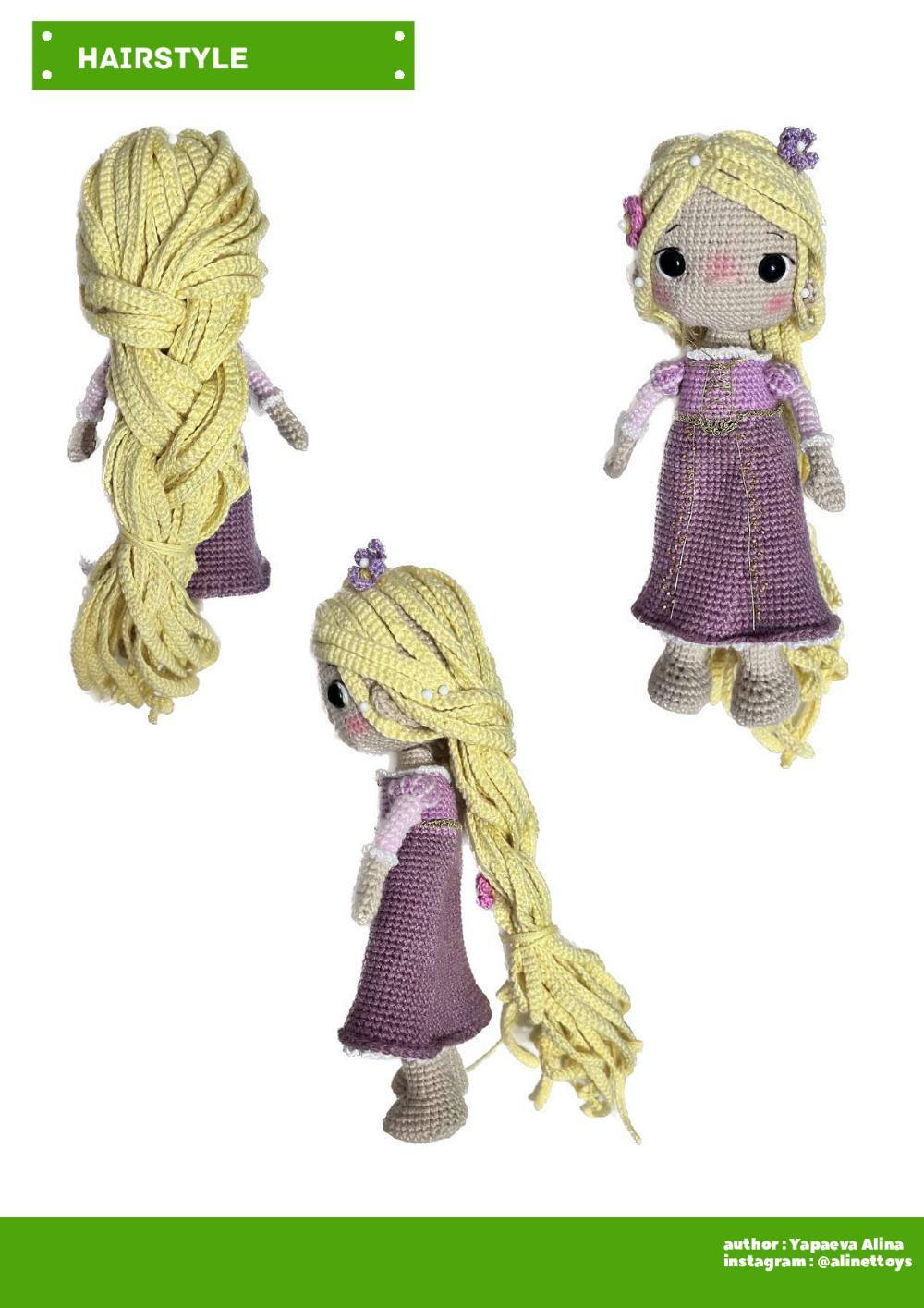 PRINCESS RAPUNZEL yellow hair crochet pattern